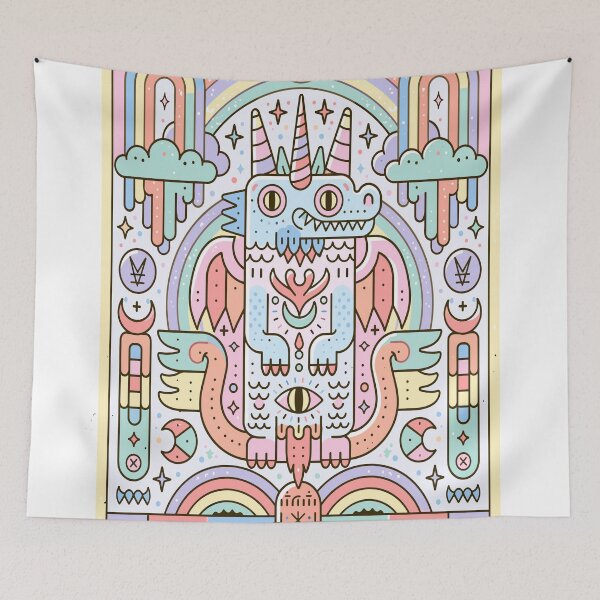 Item preview, Sweet Pastel Dragon Rainbow Dream Illustration designed and sold by Romgora.