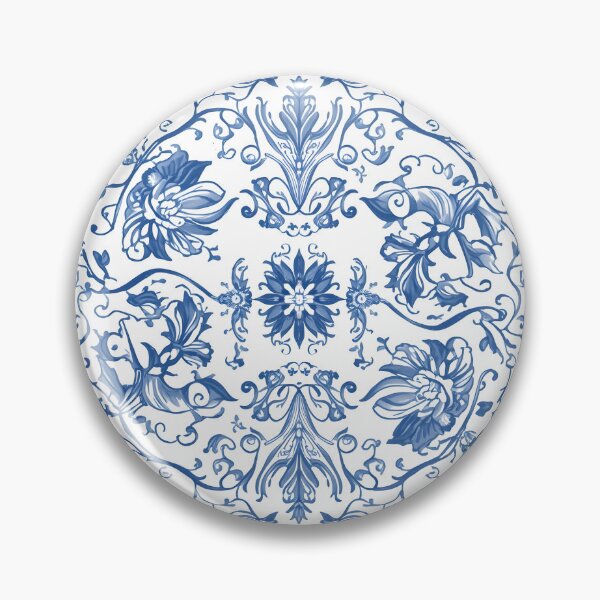 Item preview, Blue White Botanical Damask Floral Toile Seamless Pattern Art designed and sold by GrinGalore.