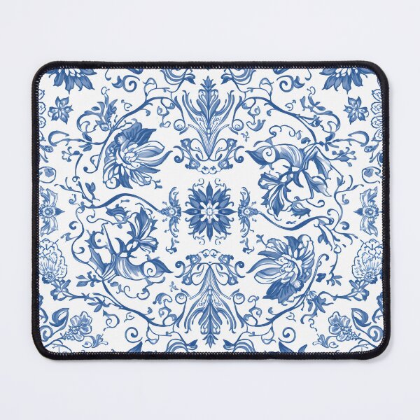 Item preview, Blue White Botanical Damask Floral Toile Seamless Pattern Art designed and sold by GrinGalore.