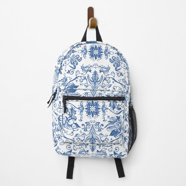 Item preview, Blue White Botanical Damask Floral Toile Seamless Pattern Art designed and sold by GrinGalore.