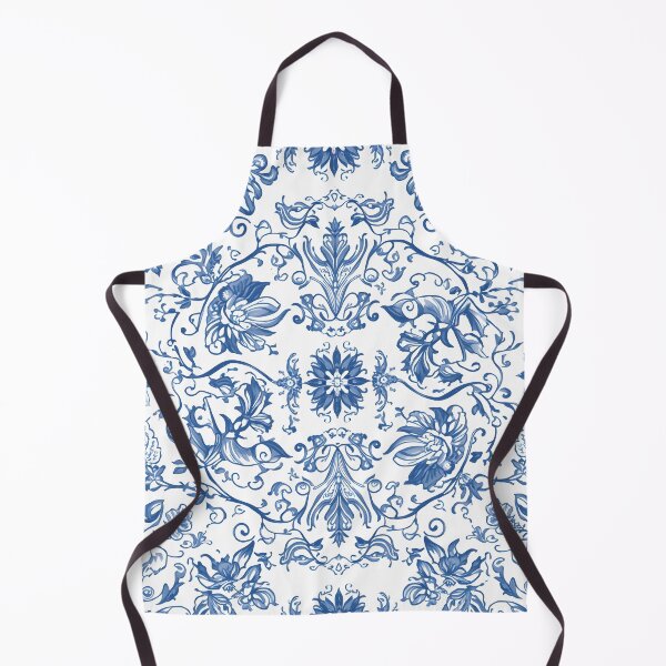 Item preview, Blue White Botanical Damask Floral Toile Seamless Pattern Art designed and sold by GrinGalore.