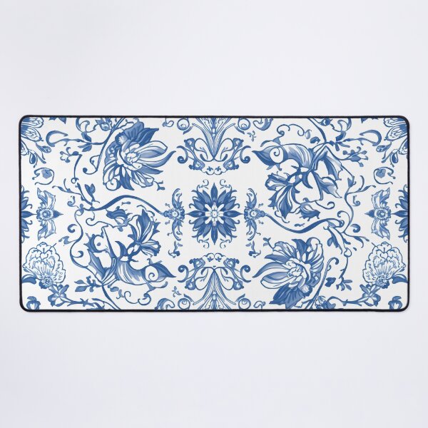 Item preview, Blue White Botanical Damask Floral Toile Seamless Pattern Art designed and sold by GrinGalore.