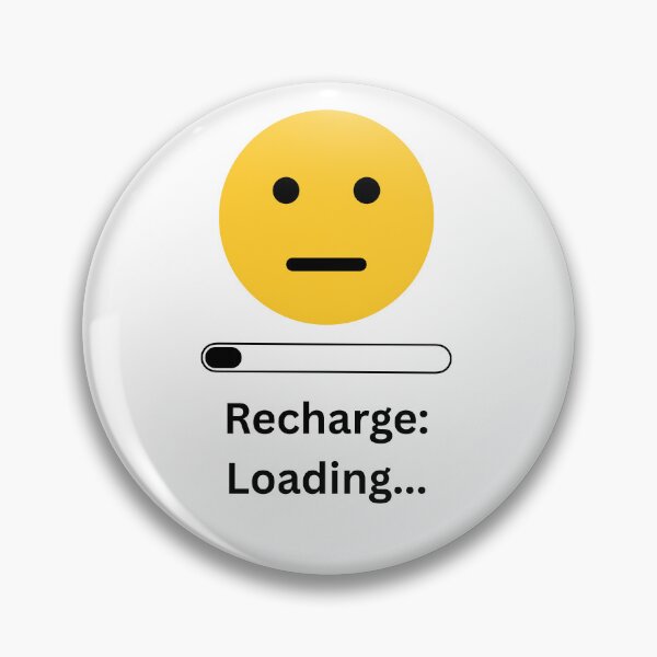Item preview, Recharge: Loading... | Funny Minimalist T-Shirt & Sticker Design designed and sold by DonGeneral.