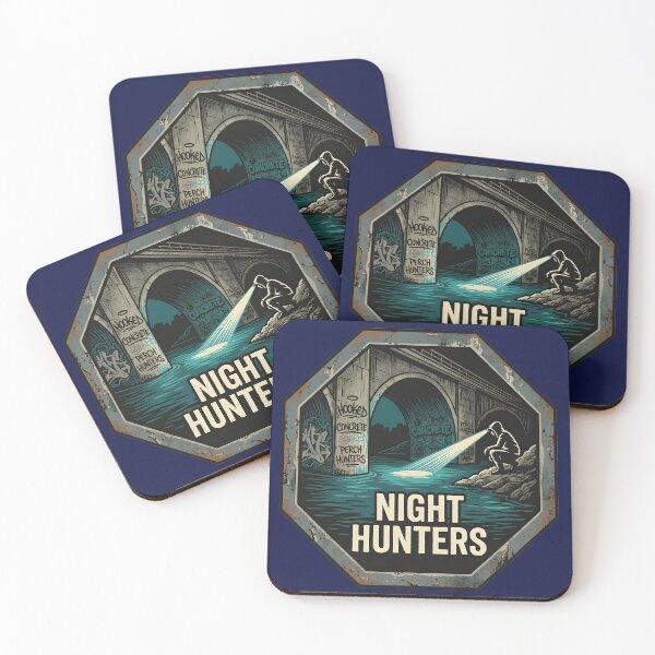 Item preview, Night Hunters Urban Perch Fishing - Vintage Stop Sign Emblem designed and sold by ThirdShiftLab.