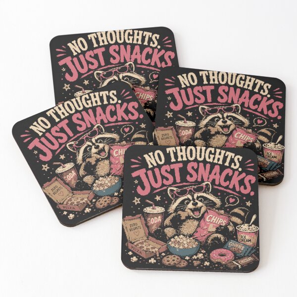 Item preview, No Thoughts Just Snacks T-Shirt | Funny Raccoon Snack Lover Design designed and sold by Sunday.Supply.