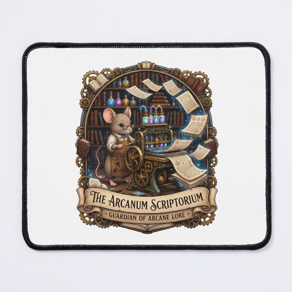 Item preview, The Arcanum Scriptorium | Arcane Printing Press | Steampunk Mouse Scholar | Magical Library | Fantasy Alchemy Workshop | Dark Academia Gift designed and sold by MrDev.