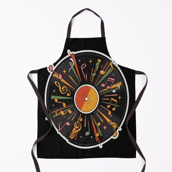 Item preview, Retro Vinyl Record – Colourful 70s Music Notes Design designed and sold by Midnight Veil Designs.