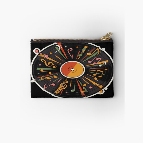 Item preview, Retro Vinyl Record – Colourful 70s Music Notes Design designed and sold by Midnight Veil Designs.