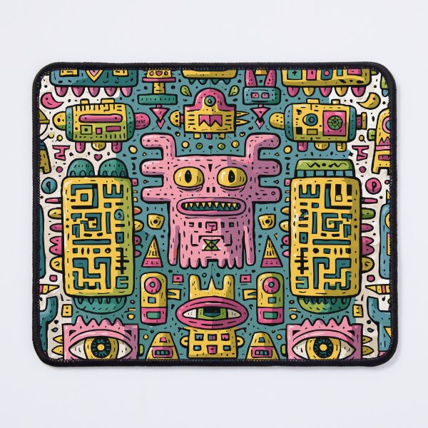Item preview, Vibrant Maximalist Monster Folk Art Pattern designed and sold by Romgora.