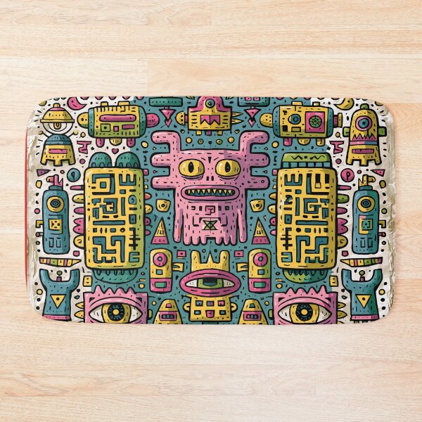 Item preview, Vibrant Maximalist Monster Folk Art Pattern designed and sold by Romgora.
