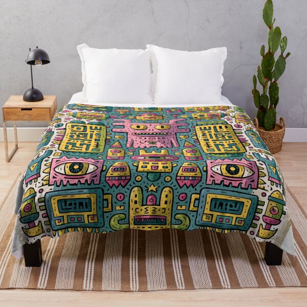 Item preview, Vibrant Maximalist Monster Folk Art Pattern designed and sold by Romgora.