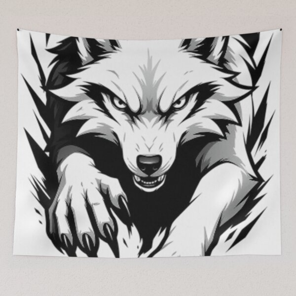 Item preview, Breaking Free – Fierce Wolf Ripping Through Design designed and sold by AaAa88.