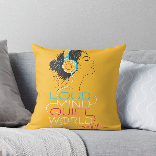 Item preview, Loud Mind Quiet World - Headphones Music Line Art designed and sold by SVox.