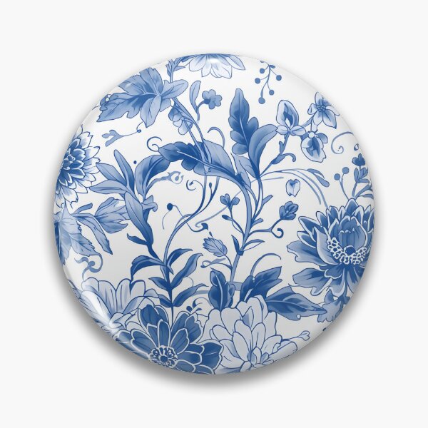 Item preview, Blue White Chinoiserie Botanical Floral Toile Seamless Pattern Design designed and sold by GrinGalore.