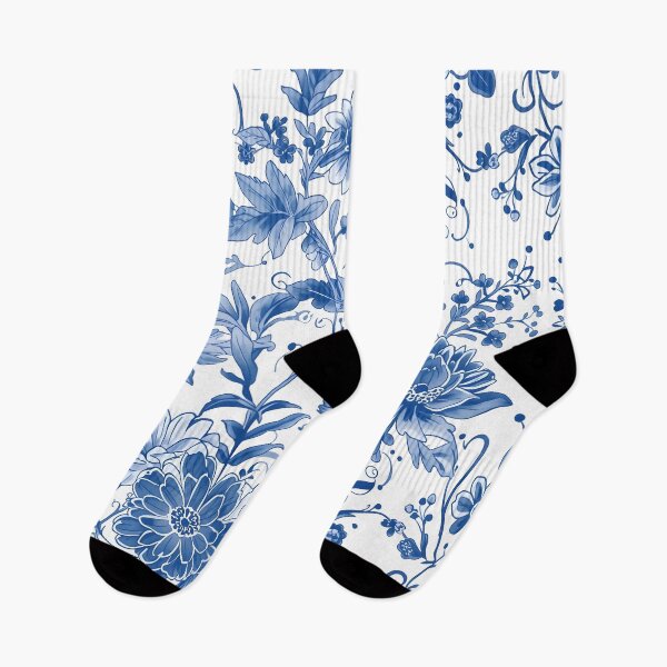 Item preview, Blue White Chinoiserie Botanical Floral Toile Seamless Pattern Design designed and sold by GrinGalore.