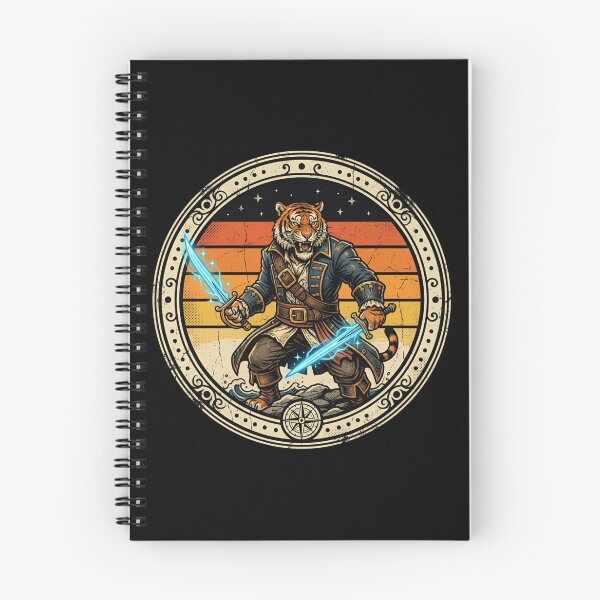 Item preview, Retro Buccaneer Tiger Laser Daggers Vintage Badge designed and sold by DuckOddity.