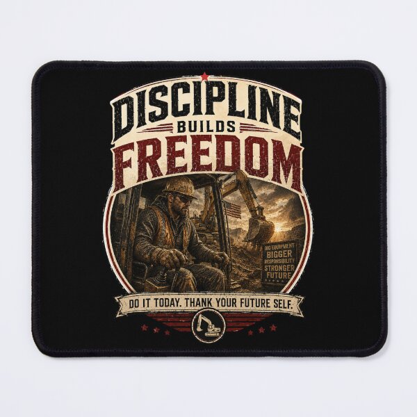 Item preview, Discipline Builds Freedom - Heavy Equipment Operator Vintage T-Shirt designed and sold by DomKo10.