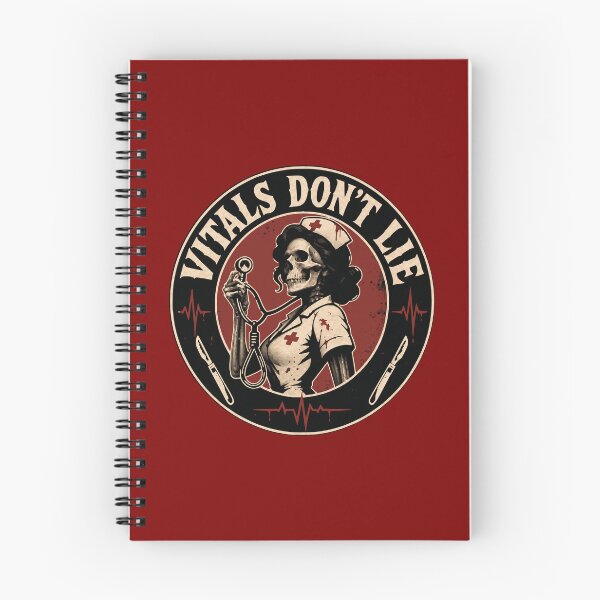 Item preview, Vitals Don't Lie Skeleton Nurse Badge | Creepy Horror Nurse Halloween Design designed and sold by Simon-art-land.