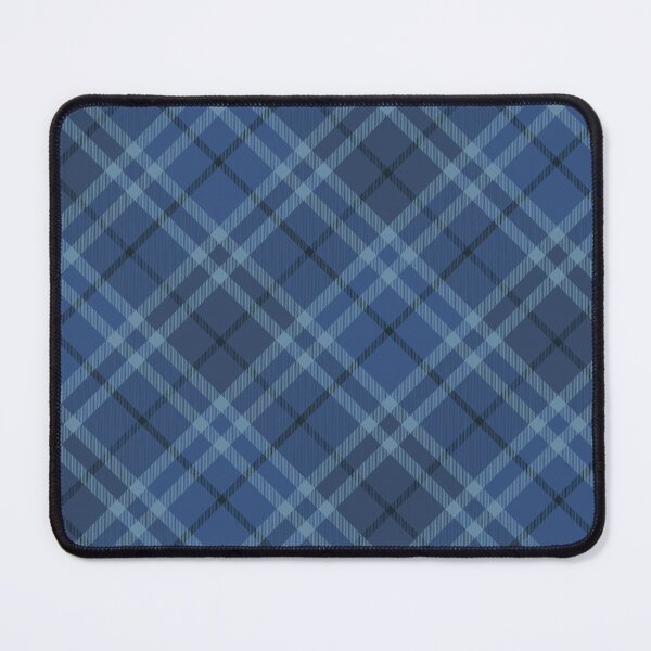 Item preview, Diagonal blue tartan plaid with faux twill texture designed and sold by Anne Londez Studio.
