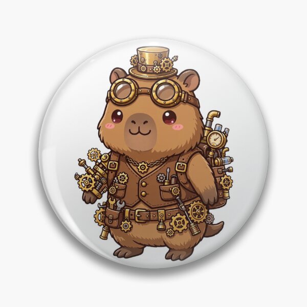 Item preview, Cute Brown Capybara Steampunk Engineer - Kawaii Inventor designed and sold by Ala'Salem| Cute Characters, Real Moods.