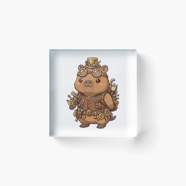 Item preview, Cute Brown Capybara Steampunk Engineer - Kawaii Inventor designed and sold by Ala'Salem| Cute Characters, Real Moods.