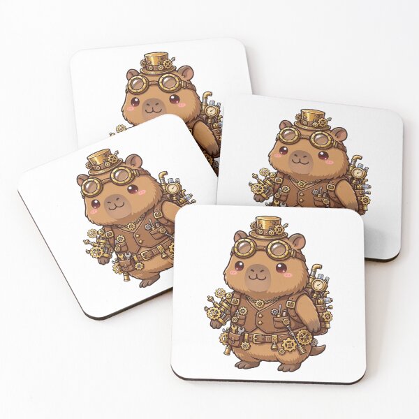 Item preview, Cute Brown Capybara Steampunk Engineer - Kawaii Inventor designed and sold by Ala'Salem| Cute Characters, Real Moods.