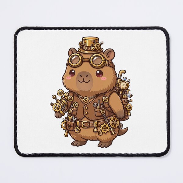 Item preview, Cute Brown Capybara Steampunk Engineer - Kawaii Inventor designed and sold by Ala'Salem| Cute Characters, Real Moods.