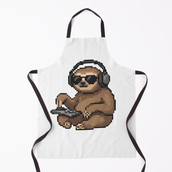 Item preview, Lazy DJ with headphones in pixel art designed and sold by AKRAMlogo.