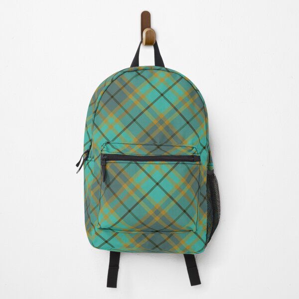 Item preview, Diagonal teal tartan plaid with faux twill texture designed and sold by Anne Londez Studio.