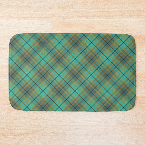 Item preview, Diagonal teal tartan plaid with faux twill texture designed and sold by Anne Londez Studio.