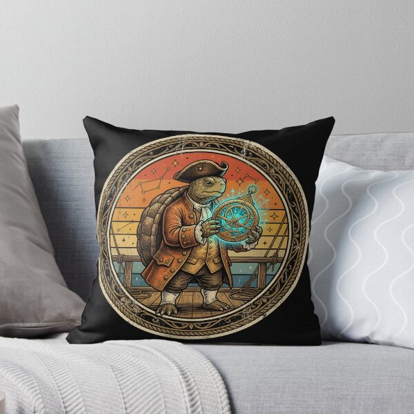 Item preview, Retro Pirate Navigator Turtle Vintage Badge designed and sold by DuckOddity.