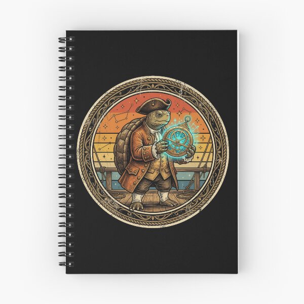 Item preview, Retro Pirate Navigator Turtle Vintage Badge designed and sold by DuckOddity.