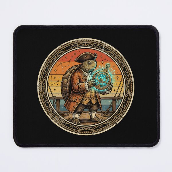 Item preview, Retro Pirate Navigator Turtle Vintage Badge designed and sold by DuckOddity.