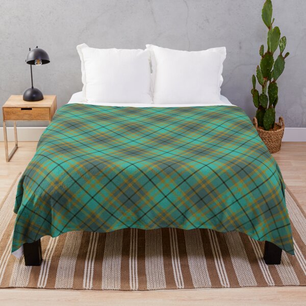 Item preview, Diagonal teal tartan plaid with faux twill texture designed and sold by Anne Londez Studio.