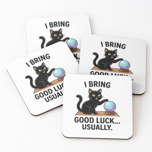Item preview, I Bring Good Luck... Usually – Funny Black Cat designed and sold by Tipsy24.