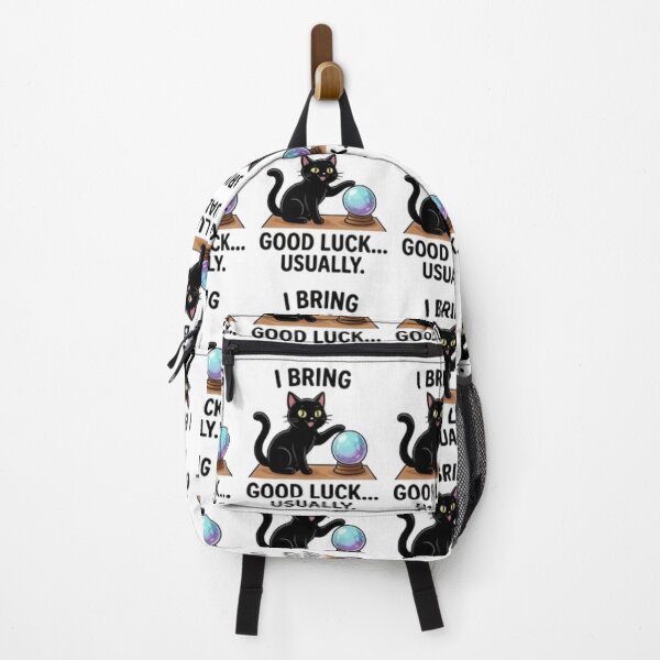 Item preview, I Bring Good Luck... Usually – Funny Black Cat designed and sold by Tipsy24.