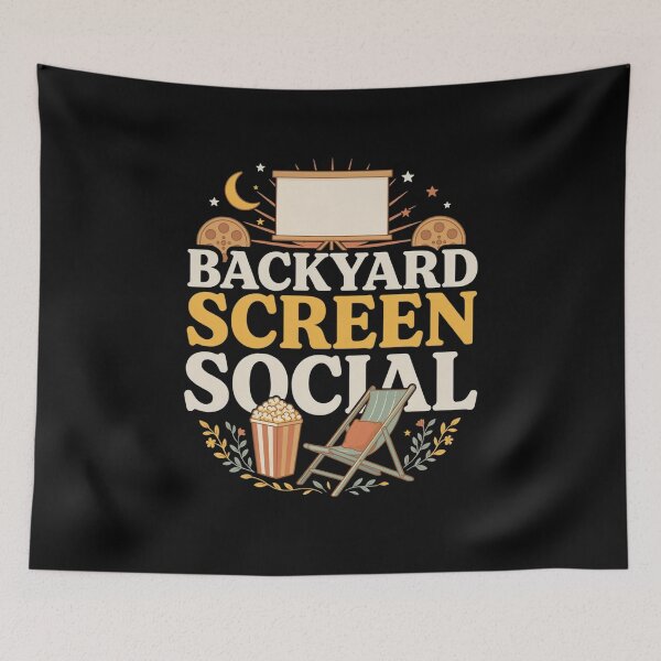 Item preview, Backyard Screen Social T-Shirt, Outdoor Movie Night Tee, Summer Cinema Shirt designed and sold by Daily Mood Tees.