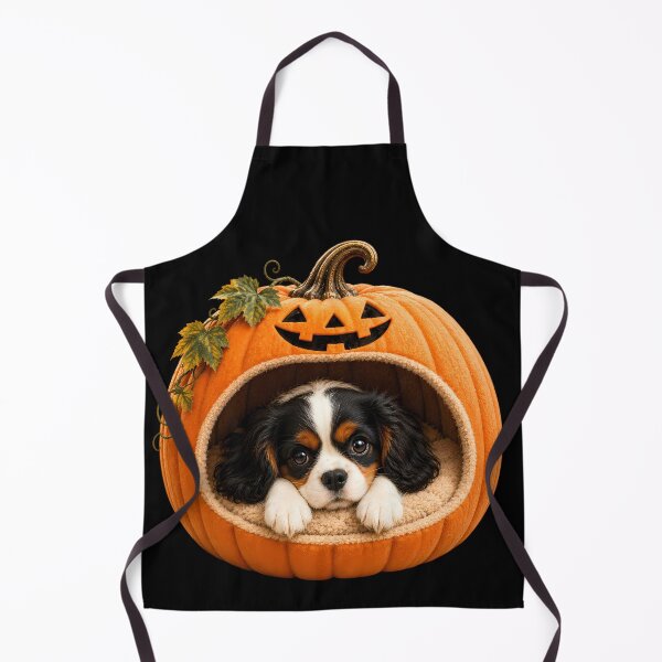 Item preview, Cavalier King Charles Spaniel Sleeping in Halloween Pumpkin Bed designed and sold by ManJiangHong.