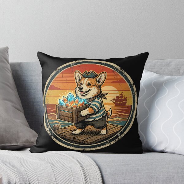 Item preview, Retro Pirate Cabin Boy Corgi Vintage Badge designed and sold by DuckOddity.