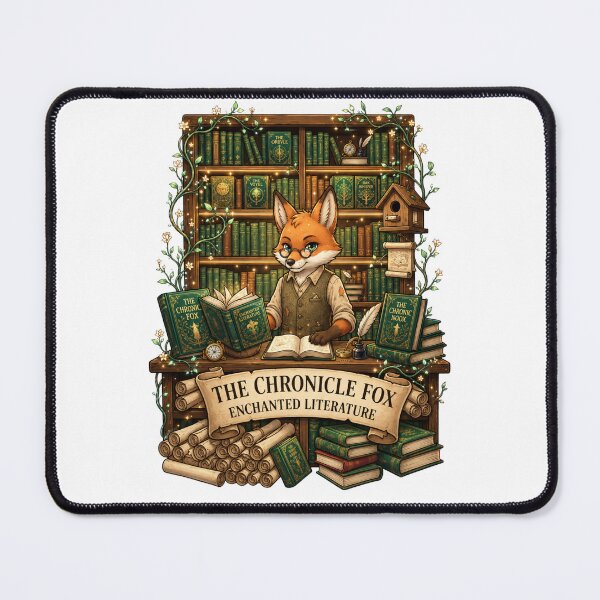 Item preview, The Chronicle Fox | Enchanted Literature | Fantasy Fox Librarian | Magical Library | Book Lover Gift | Cozy Cottagecore Reading designed and sold by MrDev.