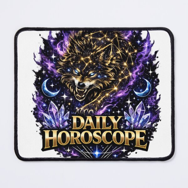 Item preview, Mystical Wolf Zodiac Daily Horoscope Astrology Cosmic Design designed and sold by irfanshikh.
