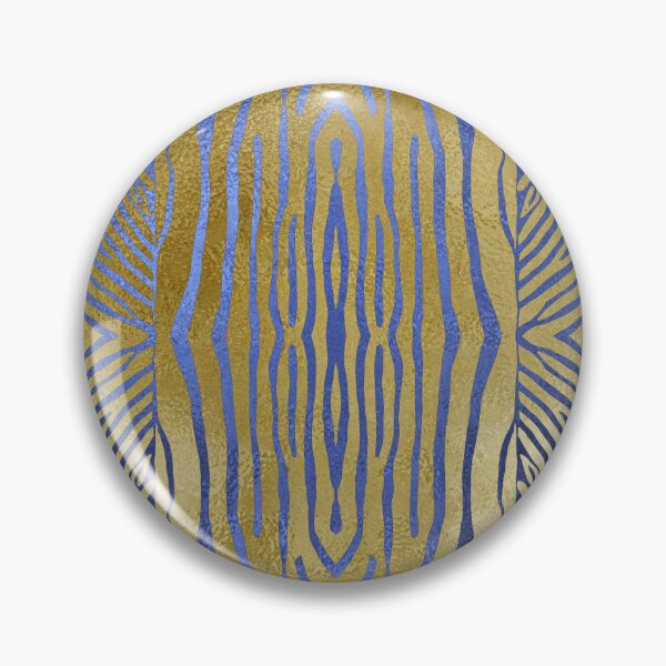 Item preview, Hand drawn gold & blue zebra stripes designed and sold by Anne Londez Studio.