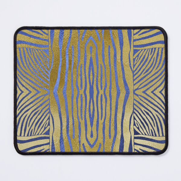 Item preview, Hand drawn gold & blue zebra stripes designed and sold by Anne Londez Studio.