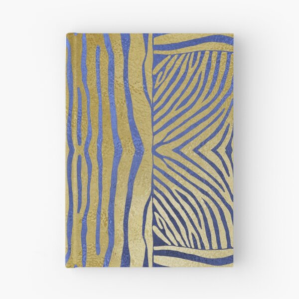 Item preview, Hand drawn gold & blue zebra stripes designed and sold by Anne Londez Studio.