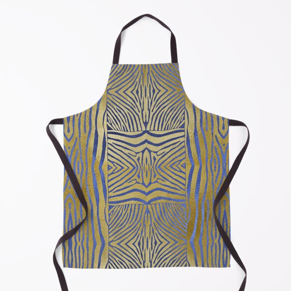 Item preview, Hand drawn gold & blue zebra stripes designed and sold by Anne Londez Studio.