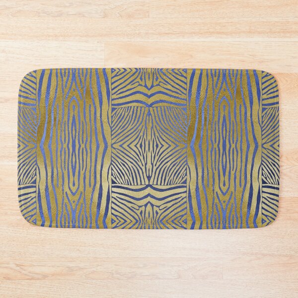 Item preview, Hand drawn gold & blue zebra stripes designed and sold by Anne Londez Studio.