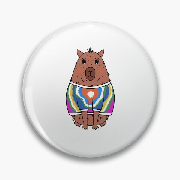 Item preview, Hippie Capybara Wearing A Tye Dye TShirt designed and sold by Sartoris Art.