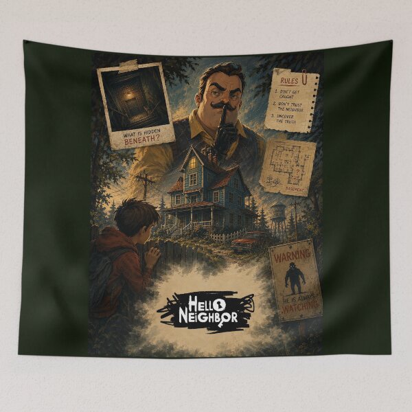 Item preview, Hello Neighbor Mystery House Vintage Art designed and sold by karamram.