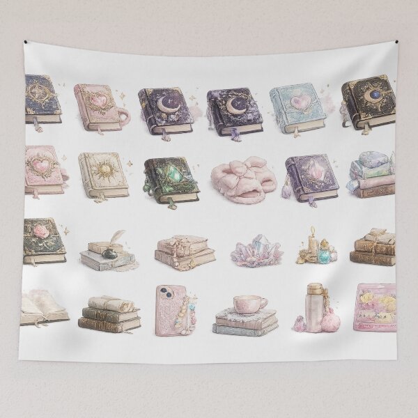 Item preview, Vintage Celestial Book Grimoire Crescent Moon Dark Academia Aesthetic designed and sold by Rehnair.