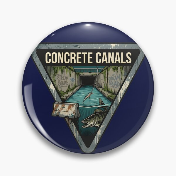 Item preview, Concrete Canals Urban Pike Fishing - Vintage Yield Sign Emblem designed and sold by ThirdShiftLab.